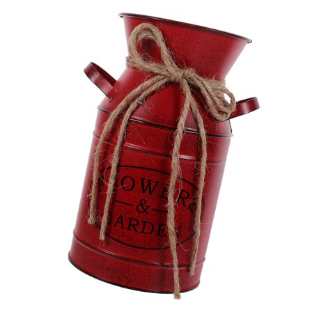 Farmhouse Galvanized Iron Decorative Flower Vases Antique Milk Can For Living Room Balconies Home Office Decors
