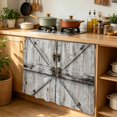 thumbnail image 1 of Farmhouse Gate Cabinet Curtains for Kitchen 35"W x 35"L, Vintage Country Grey Farmhouse Door Laundry Sink Cabinets Magic Tape Short Curtain Privacy Panel for Bathroom Vanity Cabinets, 1 of 9