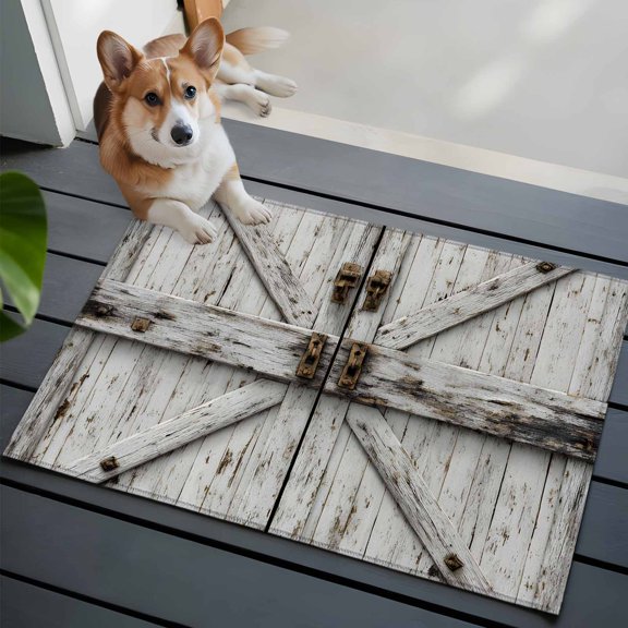 Farmhouse Gate Front Door Rugs 2x3 ft Vintage Country Grey Farmhouse Door Small Rug for Entryway Non Slip Washable Bathroom Door Mat Absorbent Floor Mat for Indoor Entrance