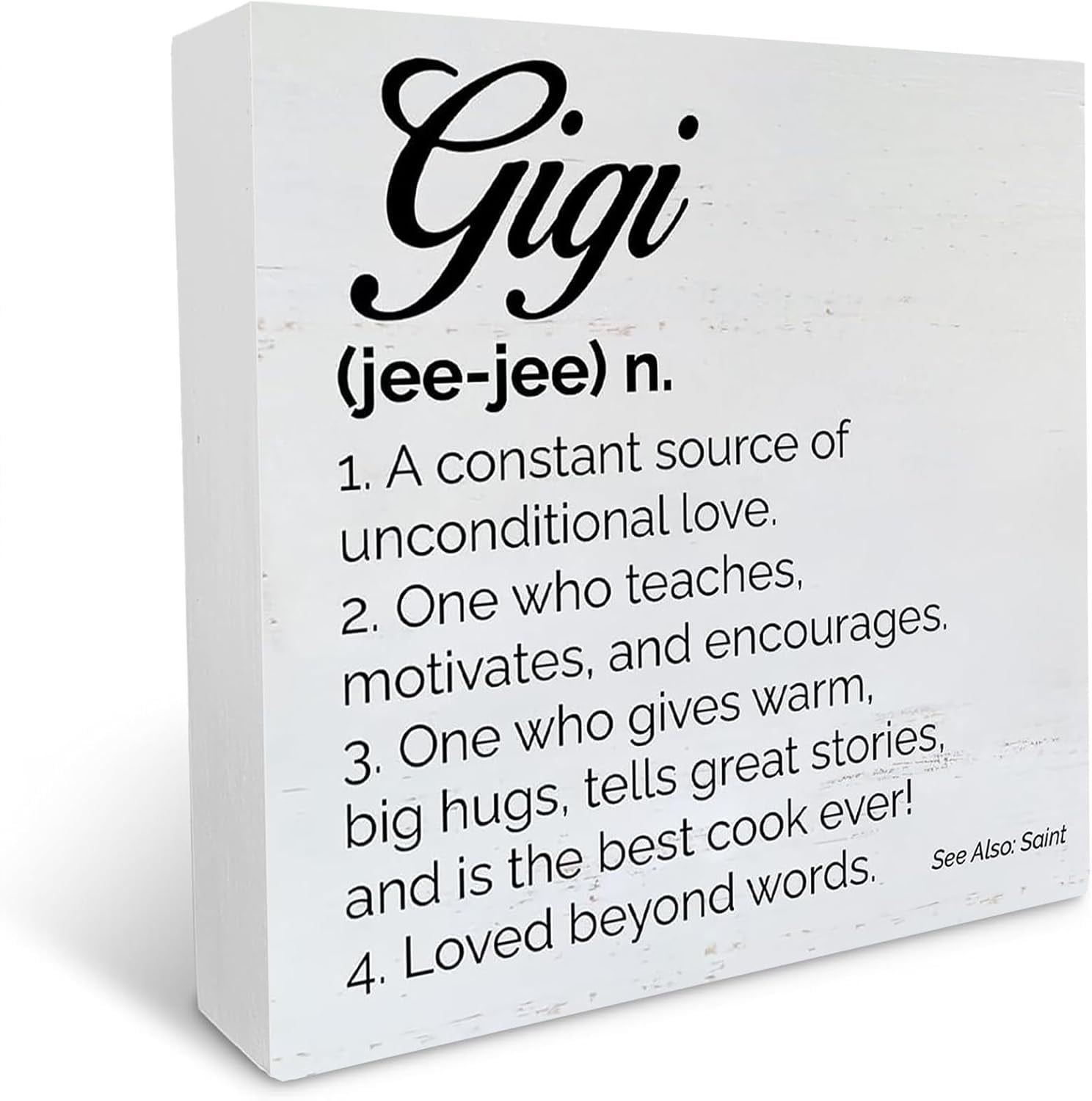 Farmhouse Gigi Definition Wooden Box Sign Rustic Style Gigi Wood Block