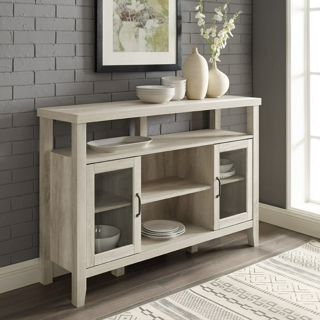 Farmhouse Glass Door TV Stand for TVs up to 58