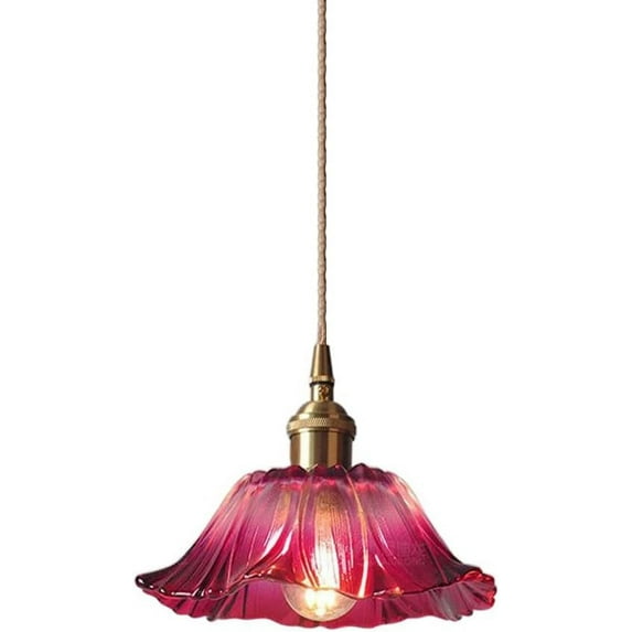 Farmhouse Glass Pendant Light for Over Island, Flower Shape Pendant Lamp for Dining Room, Vintage Rustic Pendant Light Fixture, American Simple Pendant Light Fixture