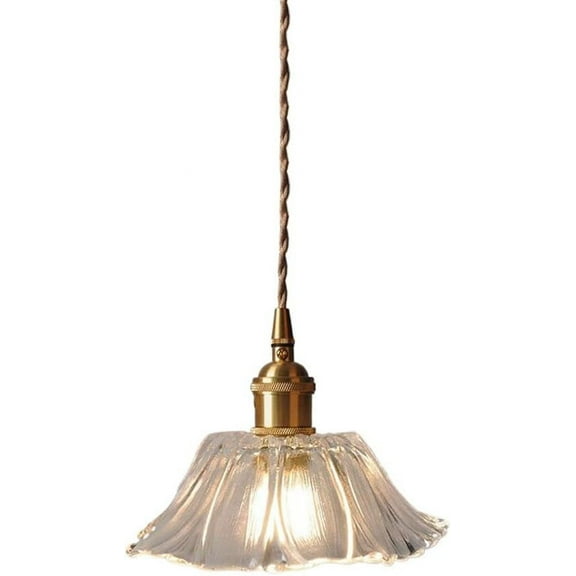 Farmhouse Glass Pendant Light for Over Island, Flower Shape Pendant Lamp for Dining Room, Vintage Rustic Pendant Light Fixture, American Simple Pendant Light Fixture