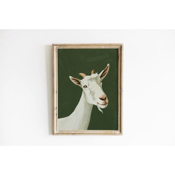 Farmhouse Goat Wall Art, Vintage Farm Animal , Rustic Country Decor Size 24x36 Unframed Poster
