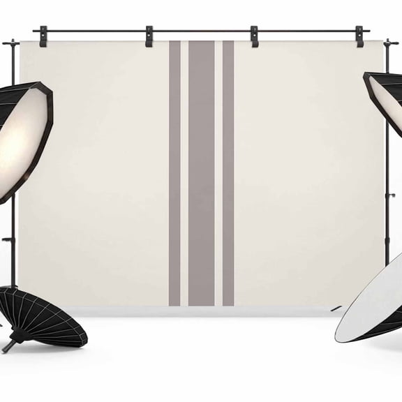 Farmhouse Gray Backdrop for Photography, Sripes Cream Background Photo Backdrop Portrait Background Party Banner Photo Backgrounds for Studio Booth Props, 12x8ft