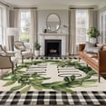 thumbnail image 1 of Farmhouse Green Garland Area Rugs 8'x10', Washable Small Throw Rugs for Living Room Patio, Spring Vintage Black Plaid Beige Indoor Outdoor Rug Non-Slip Low Pile Carpet Runner Reversible Floor Mats, 1 of 8