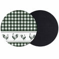 thumbnail image 1 of Farmhouse Green Plaid Coasters Set of 2, Absorbent Coasters for Drinks, Vintage Country Cock Checkered Coaster for Desk Coffee Table Protection, Home Decor House Warming Gifts 4", 1 of 8