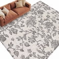 thumbnail image 1 of Farmhouse Grey Large Area Rugs for Bedroom Living Room, Soft Non Slip Carpet Bedside Rug, Vintage Flower Leaf Botanical Plant Rectangular Floor Cover Kitchen Accent Rug 5'x8' for Dining Room/Office, 1 of 9