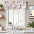 thumbnail image 1 of Farmhouse Grey Red Leaves Valances for Windows,Kitchen Valance Rod Pocket Short Curtain, Spring Summer Botantical Valance Curtain Window Valances for Bedroom Bathroom Living Room 54x18in, 1 of 9