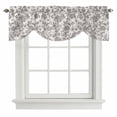 thumbnail image 1 of Farmhouse Grey Tie Up Valance Curtains for Windows, Kitchen Curtains Window Shades, Vintage Flower Leaf Botanical Plant Light Filtering Roman Curtain Valances for Bedroom/Bathroom/Cafe 42"x12", 1 of 9
