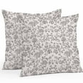 thumbnail image 1 of Farmhouse Grey Waterproof Outdoor Throw Pillow Covers 18''x18'' Pack 2, Pillow Cases Throw Cushion Cover with Zipper, Vintage Flower Leaf Botanical Plant Washable Pillowcase for Poolside Sofa, 1 of 9