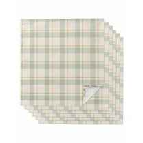 Farmhouse Grid,Cloth Napkins Washable Set of 6,Country Minimalistic Geometric Plaid Lattice Reusable Dinner Table Napkins Cloth Bulk for Weddings Kitchen Restaurants Hotel Events Party 20 x 20 Inch