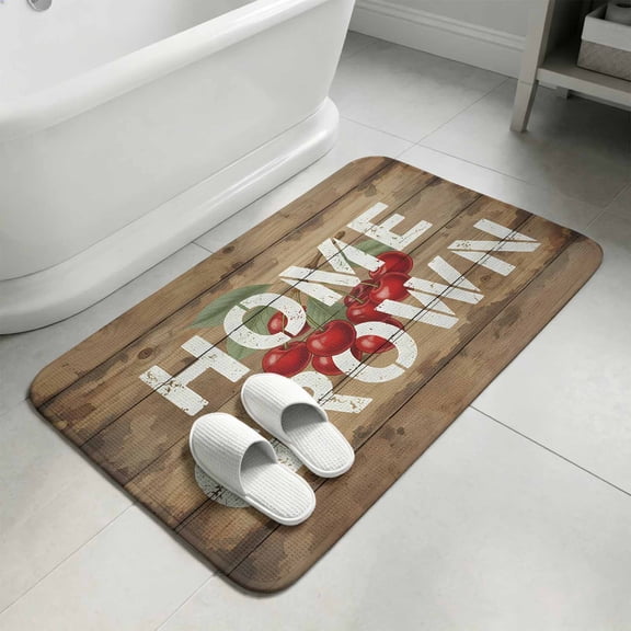 Farmhouse HOME Washable Area Rugs for Living Room Bedroom, Large Non Slip Indoor Floor Carpet Absorbent Low Pile Vintage Country Cherry Wood Plank Brown Door Mat Rugs for Bathroom Entryway 47.2"x63"