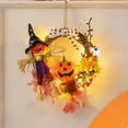 thumbnail image 1 of Farmhouse Halloween Decor - Rustic Scarecrow Bat Wreath for Porch & Party Decorating 2025, 1 of 6