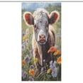 thumbnail image 1 of Farmhouse Highland Cow Funny Cattle And Flower Shower Curtain Modern Home Bathroom Bathtub Decor Waterproof Fabric with 12PCS Hooks, 1 of 8