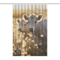 thumbnail image 1 of Farmhouse Highland Cow Funny Cattle And Flower Shower Curtain for Bathroom with 12Hooks, Polyester Fabric Thick Shower Curtain Washable Waterproof Curtain, 1 of 5