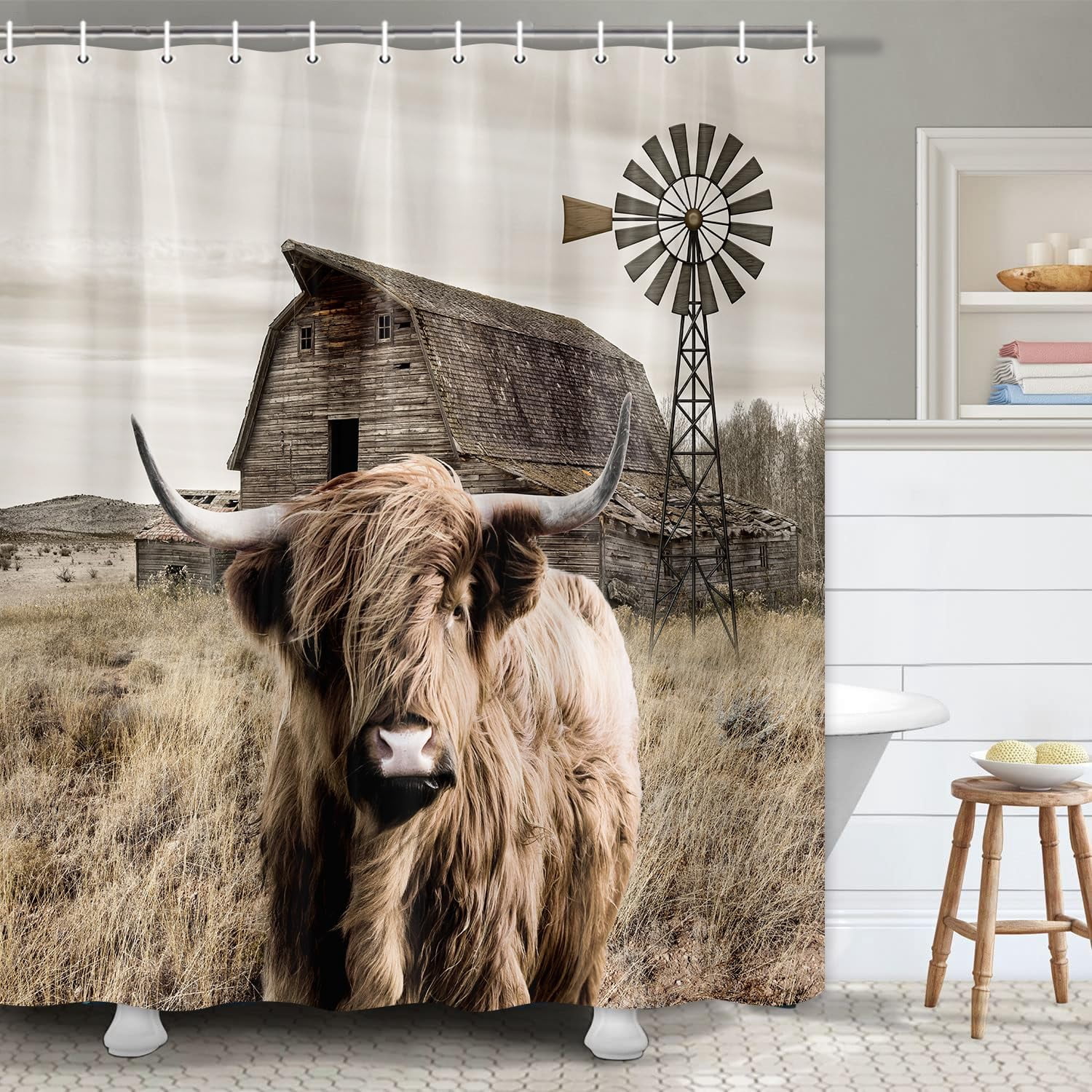 Highland Cow Shower Curtain