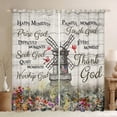 thumbnail image 1 of Farmhouse Hummingbird Curtains Rustic Windmill Curtains & Drapes 42"Wx84"L Teens, Western Vintage Barn 30%-50% Blackout Curtains Watercolor Flower Window Curtains Wooden Board Country Bedroom Decor, 1 of 5