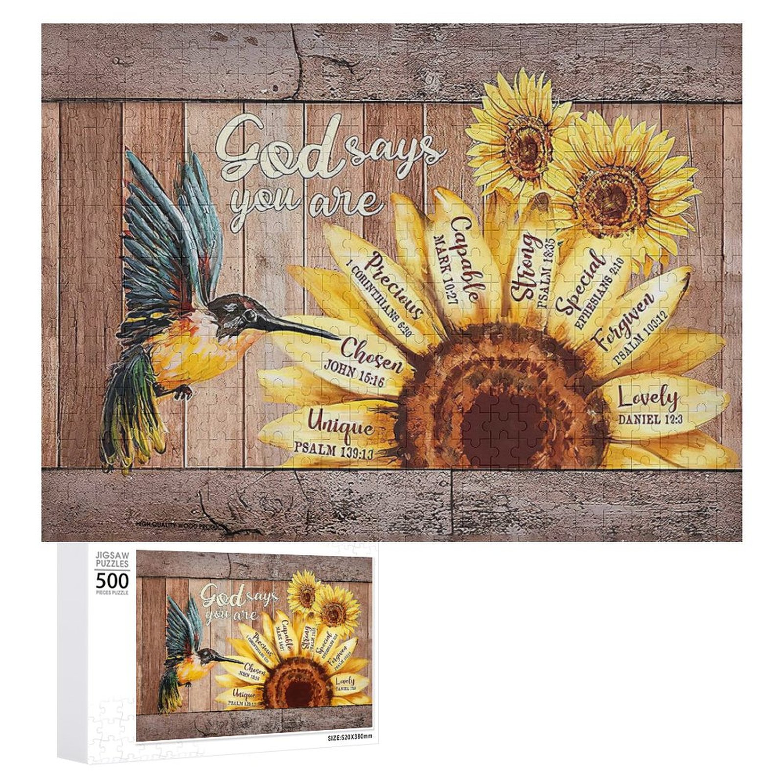 Farmhouse Hummingbird Sunflower 500 Piece Jigsaw Puzzles for Adults ...