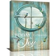 thumbnail image 1 of Farmhouse Hummingbird Wall Art Dandelion Bathroom Pictures Wall Decor Rustic Today I Choose Joy Teal Canvas Painting Prints Country Artwork Home Decoration for Kitchen Bedroom Living Room 12"x16", 1 of 6