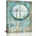 thumbnail image 1 of Farmhouse Hummingbird Wall Art Dandelion Bathroom Pictures Wall Decor Rustic Today I Choose Joy Teal Canvas Painting Prints Country Artwork Home Decoration for Kitchen Bedroom Living Room 12"x16", 1 of 6