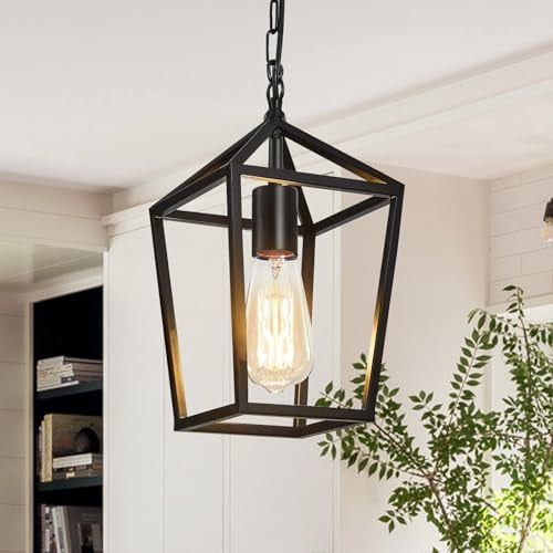 Farmhouse Industrial Chandelier, Adjustable Light Pendant for Kitchen Island, Dining Room, Vintage Black Metal Linear Lighting$$Tools & Hardware Other