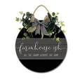 thumbnail image 1 of Farmhouse Ish All The Charm Without The Farm Sign Farmhouse Wood Sign Front Porch Decor Rustic Wooden Sign Wall Decor Hanging Wooden Decorations with Bow-Knot for Home Porch Wall Door, 11 x 11 inch, 1 of 5