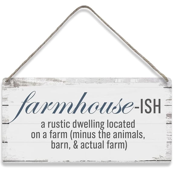 Farmhouse-Ish Wooden Sign - Rustic Hanging Wall Plaque for Garden ...