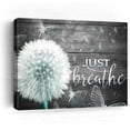 thumbnail image 1 of Farmhouse Just Breathe Wall Art Grey Dandelion Wall Art For Living Room Bedroom Bathroom Decor White Flower Flora Dandelion Pictures Canvas Prints Artwork Framed Ready To Hang 12x16 Inch, 1 of 7