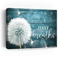 thumbnail image 1 of Farmhouse Just Breathe Wall Art Teal Dandelion Wall Art For Living Room Bedroom Bathroom Decor White Flower Flora Dandelion Pictures Canvas Prints Artwork Framed Ready To Hang 12x16 Inch, 1 of 7