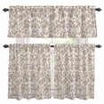 thumbnail image 1 of Farmhouse Khaki Kitchen Curtains Sets for Windows 36 Inch Length, Vintage Flower Leaf Botanical Plant Rod Pocket Window Treatments Tier Curtains and Valances Set for Bedroom/Bathroom, 1 of 8