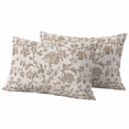 thumbnail image 1 of Farmhouse Khaki Outdoor Pillow Covers, Waterproof Decorative Throw Pillowcases Set of 2, Vintage Flower Leaf Botanical Plant Couch Cushion Cases with Zipper for Outside Patio Garden Sofa 20"x12", 1 of 9