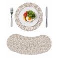 thumbnail image 1 of Farmhouse Khaki Round 15 Inch Placemats Set of 8, Vintage Flower Leaf Botanical Plant HeatResistant Non Slip Place Mats for Dining Table, Wipeable Braided Kitchen Table Mats for Housewarming, 1 of 9