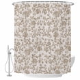 thumbnail image 1 of Farmhouse Khaki Shower Curtain Set - Extra Long 72" x 96" Washable Bathtub Curtain with 12 Hooks, Vintage Flower Leaf Botanical Plant Waterproof Fabric Stall Shower Curtains for Bathroom Décor, 1 of 6