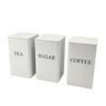 thumbnail image 1 of Farmhouse Kitchen Canister Set of 3-Vintage Metal Coffee Tea Sugar Containers with Lids,Food Storage Jars for Countertop,Pantry Organization Canisters Set for Dry Goods,Coffee,Tea&Baking Supplies, 1 of 3