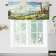 thumbnail image 1 of Farmhouse Kitchen Curtain Valances Farm Cow Windmill Barn Wood Animal Window Treatment for Living Room Bedroom Bathroom 54 by 18 in, 1 Panel, 1 of 6