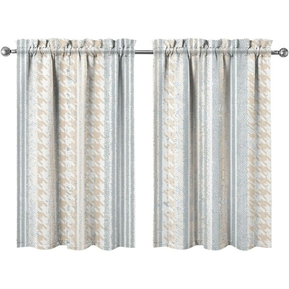 Farmhouse Kitchen Curtains 24 Inch Length Country Window Curtain Over Sink Rustic Small Short Tier for Bathroom Cafe Rod Pocket (2 Panels, 27.5" W x 24" L)