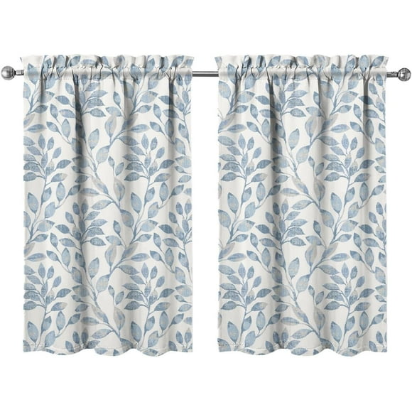 Farmhouse Kitchen Curtains 24 Inch Length Country Window Curtain Over Sink Rustic Small Short Tier for Bathroom Cafe Rod Pocket (2 Panels, 27.5" W x 24" L)