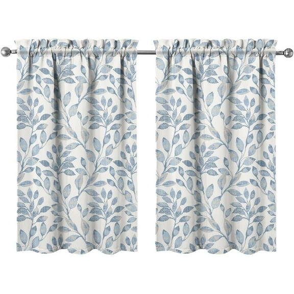 Farmhouse Kitchen Curtains 24 Inch Length Country Window Curtain Over Sink Rustic Small Short Tier for Bathroom Cafe Rod Pocket (2 Panels, 27.5" W x 24" L)