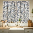 thumbnail image 1 of Farmhouse Kitchen Curtains 36 Inch Length Country Floral Window Curtain Over Sink Rustic Small Short Tier for Bathroom Cafe Rod Pocket (2 Panels, 27.5" W x 36" L), 1 of 6