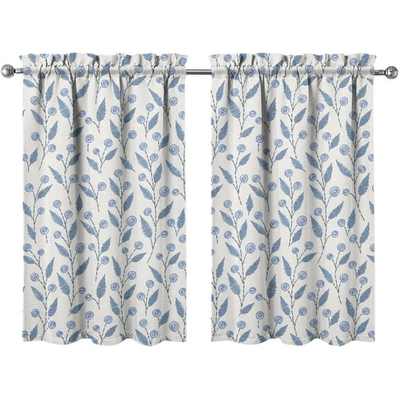 Farmhouse Kitchen Curtains 36 Inch Length Country Window Curtain Over Sink Rustic Small Short Tier for Bathroom Cafe Rod Pocket (2 Panels, 27.5" W x 36" L)