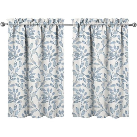 Farmhouse Kitchen Curtains 36 Inch Length Country Window Curtain Over Sink Rustic Small Short Tier for Bathroom Cafe Rod Pocket (2 Panels, 27.5" W x 36" L)