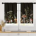 thumbnail image 1 of Farmhouse Kitchen Curtains 36 Inch Length Mushrooms Window Curtains Over Sink Set of 2, Berries and Botanical Short Tier Curtain for Kitchen, Black Small Kitchen Decor, 1 of 6