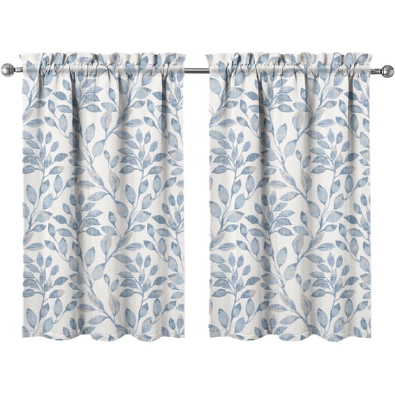 Farmhouse Kitchen Curtains 39 Inch Length Country Window Curtain Over Sink Rustic Small Short Tier for Bathroom Cafe Rod Pocket (2 Panels, 27.5" W x 39" L)