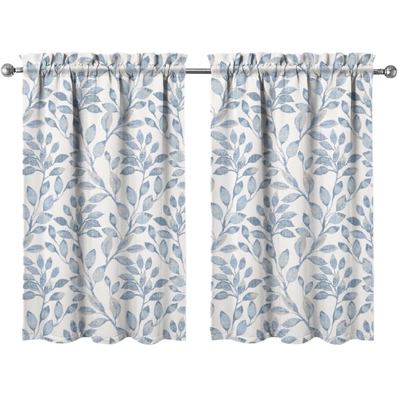 Farmhouse Kitchen Curtains 39 Inch Length Country Window Curtain Over Sink Rustic Small Short Tier for Bathroom Cafe Rod Pocket (2 Panels, 27.5" W x 39" L)