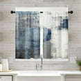 thumbnail image 1 of Farmhouse Kitchen Curtains Blue and Grey Abstract Window Curtains Short Tier Curtains Over Sink, Modern Art Painting Decor Rod Pocket Window Drapes Set of 2 (26x36 Inch), 1 of 6