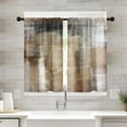 thumbnail image 1 of Farmhouse Kitchen Curtains Brown Abstract Window Curtains Short Tier Curtains Over Sink, Modern Art Painting Decor Rod Pocket Window Drapes Set of 2 (26x36 Inch), 1 of 6