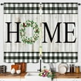 thumbnail image 1 of Farmhouse Kitchen Curtains Country Rustic Kitchen Window Curtains Over Sink Flower Leaves Small Short Cafe Curtains Buffalo Plaid Bathroom Window Treatment Tier Curtains 2 Panels (27.5x39 Inch), 1 of 6