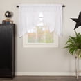 thumbnail image 1 of Farmhouse Kitchen Curtains Portico Muslin Ruffled Rod Pocket Prairie Swag Pair, 1 of 3