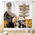 thumbnail image 1 of Farmhouse Kitchen Curtains, Rustic Farm Animals Rooster Chicken Pig Cow Sunflower Patterned Rural Country Style Window Curtains for Cafe Bedroom Living Room 2 Panels, 42"x63" Inch, 1 of 5